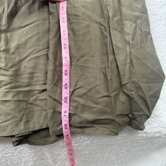 Pomander Place Tuckernuck Shallon Tie Strap Maxi Dress Olive Smocked Springy XS - Picture 6 of 10